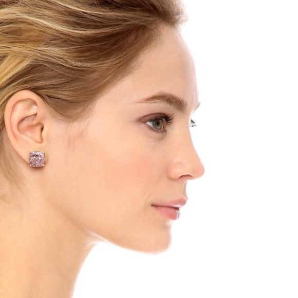 Kate Spade Purple Glitter Stud Earrings - Picture 3 of 5
